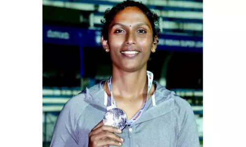 ദേശീയ ഓപൺ അത്‍ലറ്റിക്സ്: ട്രി​പ്പി​ൾ ജം​പി​ൽ ഷീ​ന​ക്ക് വെ​ള്ളി