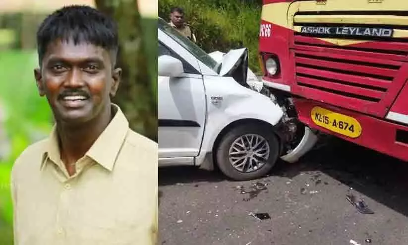 കെ.എസ്.ആർ.ടി.സി ബസും കാറും കൂട്ടിയിടിച്ച് വാവ സുരേഷിന് പരിക്ക് കെ.എസ്.ആർ.ടി.സി ബസും കാറും കൂട്ടിയിടിച്ച് വാവ സുരേഷിന് പരിക്ക്