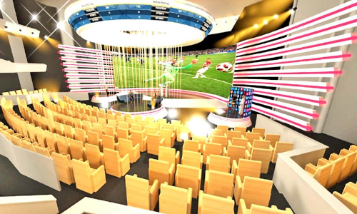 സ്റ്റേഡിയംപോലെ കളിക്കാഴ്ചയുമായി മീഡിയ സെന്റർ