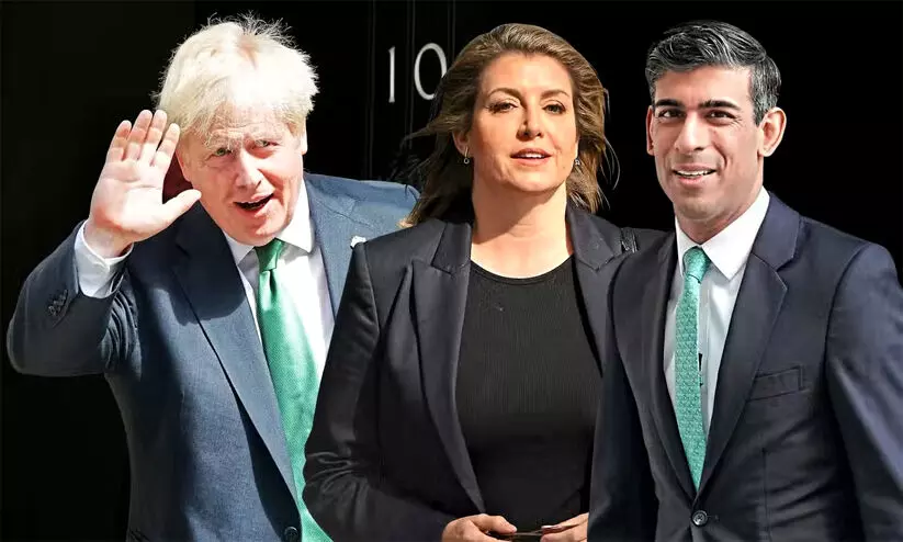 Rishi Sunak, Boris Johnson, Penny Mordon Rishi Sunak, Boris Johnson, Penny Mordon
