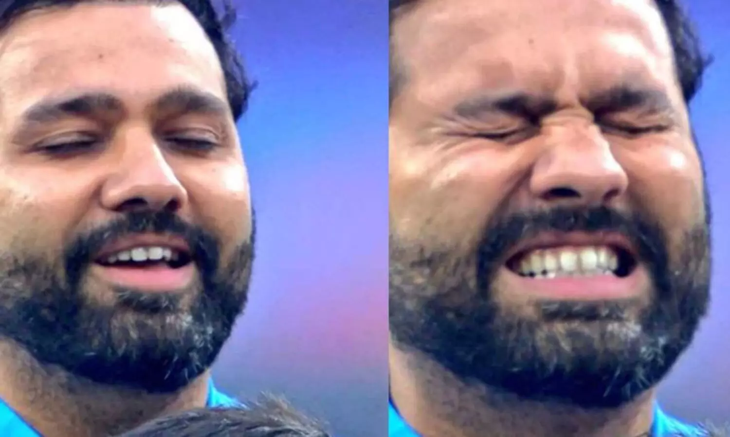 സ്റ്റേഡിയത്തിൽ ദേശീയ ഗാനം മുഴങ്ങി; വികാരമടക്കാനാവാതെ രോഹിത്