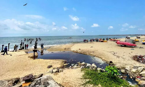 നഗരത്തെ നാണംകെടുത്തി കടപ്പുറത്ത് മലിനജലക്കടൽ