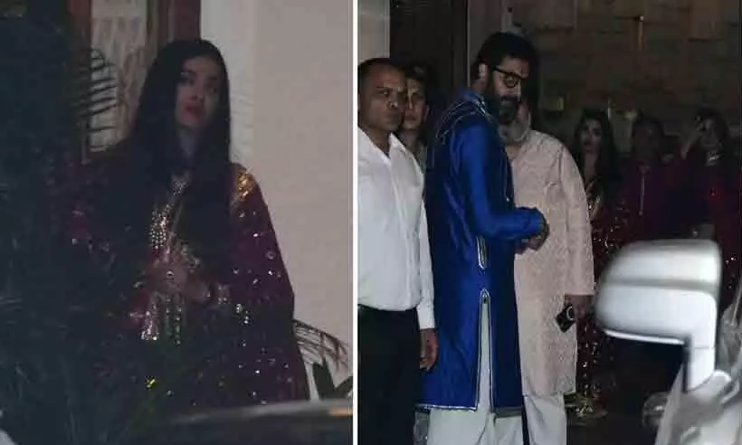 Aishwarya Rai, Abhishek Bachchan welcome guests at Amitabh Bachchans Diwali bash Aishwarya Rai, Abhishek Bachchan welcome guests at Amitabh Bachchans Diwali bash
