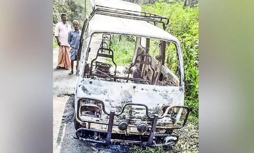 van caught fire van caught fire