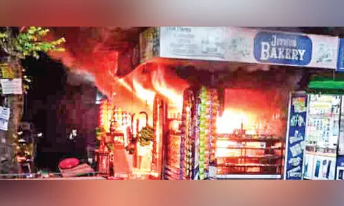 bakery caught fire