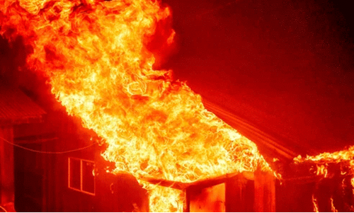 huge fire in Jammu & Kashmir