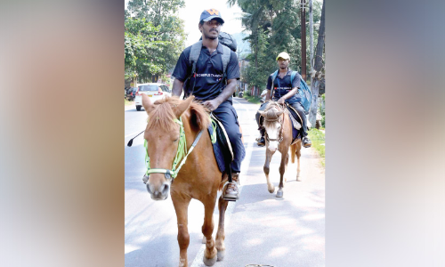 Suhail and Abdurrahman travelling on horse