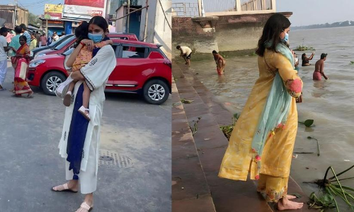 Anushka Sharmas Kolkata  photo  includes cuddles with Daughter Vamika