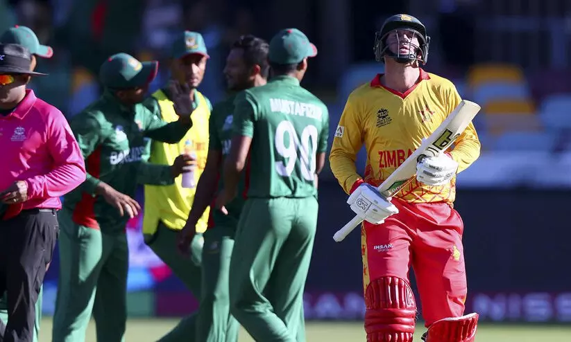 അവസാന പന്തുവരെ നാടകീയം; ഫ്രീഹിറ്റ് മുതലെടുക്കാനായില്ല; സിംബാബ്വെയെ മൂന്ന് റൺസിന് കീഴടക്കി ബംഗ്ലാദേശ് അവസാന പന്തുവരെ നാടകീയം; ഫ്രീഹിറ്റ് മുതലെടുക്കാനായില്ല; സിംബാബ്വെയെ മൂന്ന് റൺസിന് കീഴടക്കി ബംഗ്ലാദേശ്