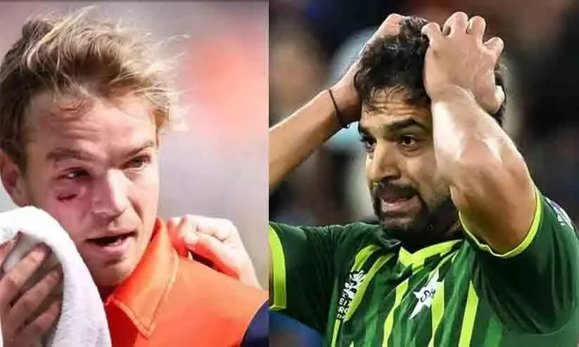 ഹാരിസ് റൗഫിന്റെ ബൗൺസറിൽ മുറിവേറ്റ് നെതര്ലാന്ഡ് താരത്തിന്റെ മടക്കം ഹാരിസ് റൗഫിന്റെ ബൗൺസറിൽ മുറിവേറ്റ് നെതര്ലാന്ഡ് താരത്തിന്റെ മടക്കം