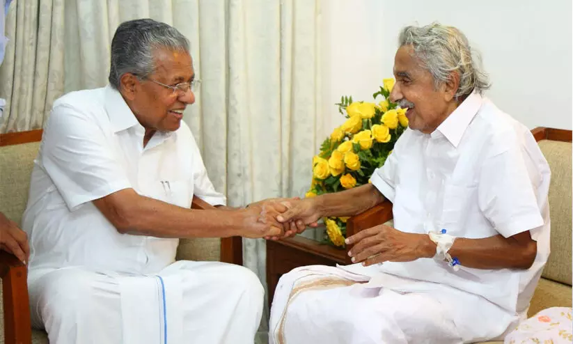 ഉമ്മൻ ചാണ്ടിക്ക് ജന്മദിനാശംസ നേർന്ന് പിണറായി ഉമ്മൻ ചാണ്ടിക്ക് ജന്മദിനാശംസ നേർന്ന് പിണറായി