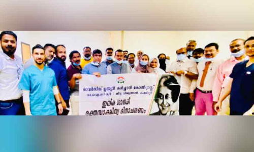 ഇ​ന്ദി​ര​ഗാ​ന്ധി ര​ക്ത​സാ​ക്ഷി​ദി​നം; ജി​ദ്ദ ഒ.​ഐ.​സി.​സി ര​ക്തം ന​ൽ​കി