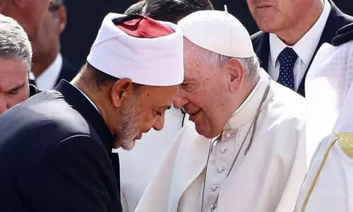 സൗഹാർദം ആഹ്വാനം ചെയ്ത് മാർപാപ്പയും അൽ അസ്ഹർ ഗ്രാൻഡ് ഇമാമും