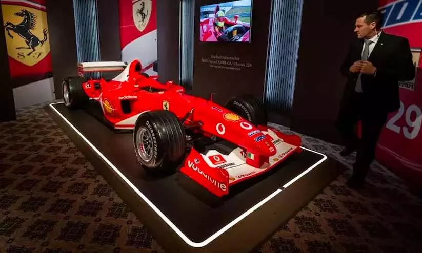 ഷൂമാക്കറെ ലോകചാമ്പ്യനാക്കിയ ഫെറാരി ലേലത്തിന്; 700 കോടിയിലേറെ ലഭിക്കുമെന്ന് പ്രതീക്ഷ