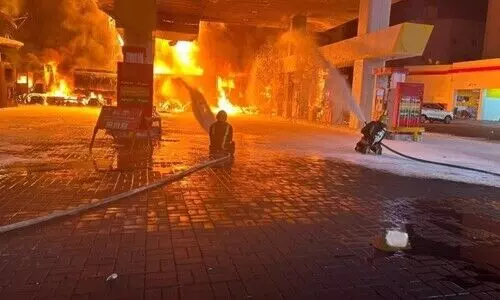 മദീനയിൽ പെട്രോൾ പമ്പിൽ തീപിടിത്തം; രണ്ടുപേർക്ക് പരിക്ക്