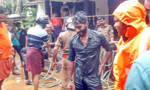 കിണറ്റിൽവീണ യുവതിക്ക് നാട്ടുകാരും ഫയർഫോഴ്സും രക്ഷകരായി