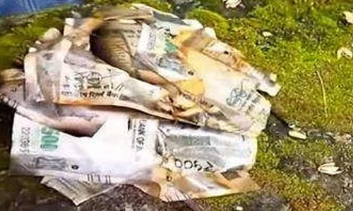 വെള്ളക്കെട്ടിൽനിന്ന് ലഭിച്ചത് ഷൂട്ടിങ്ങിനുള്ള നോട്ടുകൾ; ധ്രുവീകരണത്തിനുള്ള ബി.ജെ.പി ശ്രമം പാളി