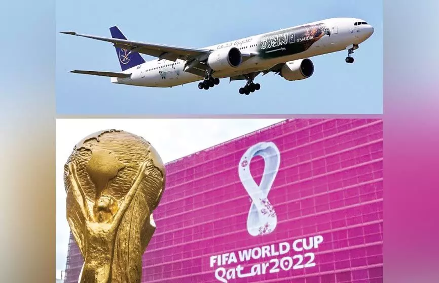 ലോകകപ്പ്: സൗദി-ദോഹ റൂട്ടിൽ സൗദി എയർലൈൻസിന്റെ 780 സർവിസുകൾ ലോകകപ്പ്: സൗദി-ദോഹ റൂട്ടിൽ സൗദി എയർലൈൻസിന്റെ 780 സർവിസുകൾ