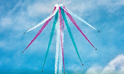 ലോകകപ്പ്; ഖത്തറിലെ എയർഷോയിൽ വിസ്മയമായി സൗദി ഫാൽക്കൺസ് ടീം