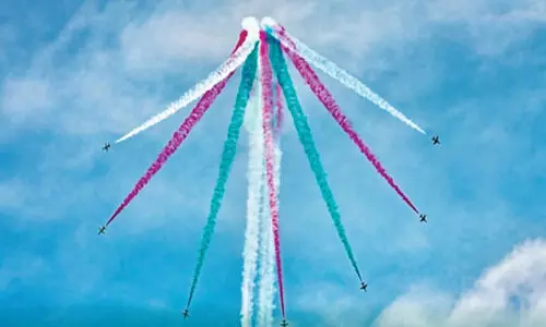 ലോകകപ്പ്; ഖത്തറിലെ എയർഷോയിൽ വിസ്മയമായി സൗദി ഫാൽക്കൺസ് ടീം