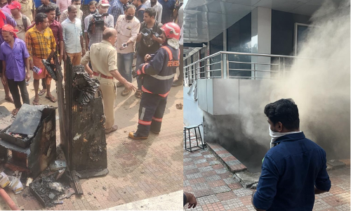 കോഴിക്കോട് നഗരത്തിലെ വ്യാപാര സമുച്ചയത്തിൽ    തീപിടിത്തം
