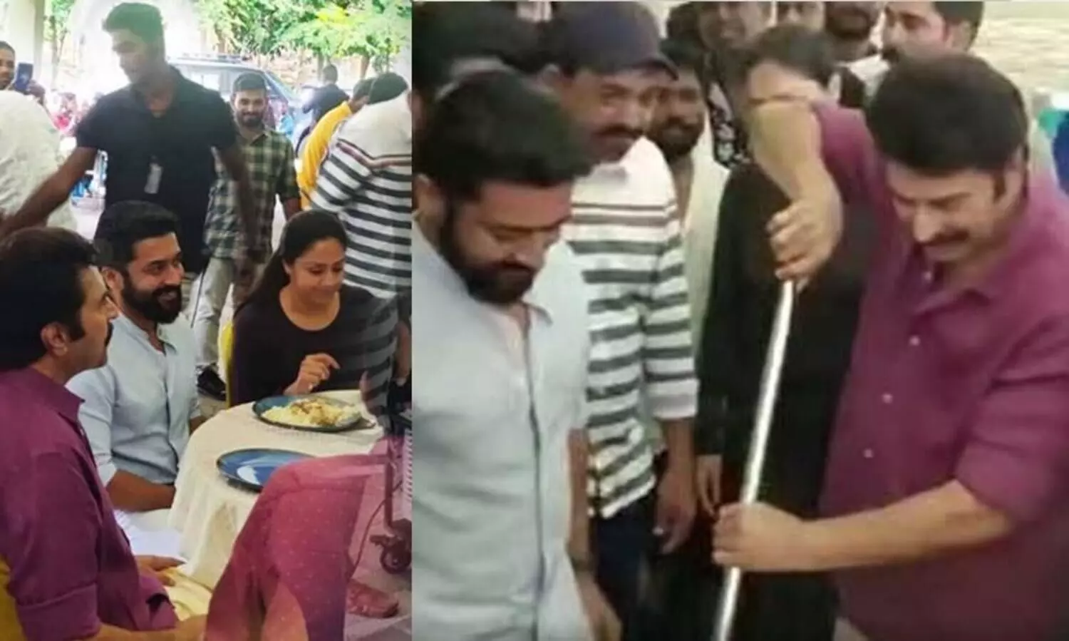 ബിരിയാണി വിളമ്പി മമ്മൂട്ടി, ആസ്വദിച്ച് കഴിച്ച് സൂര്യ; കാതൽ ലൊക്കേഷൻ ചിത്രങ്ങൾ വൈറൽ