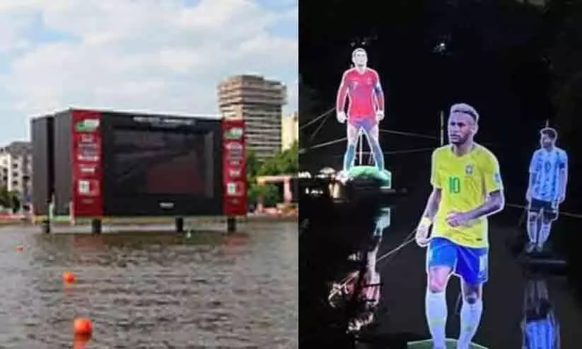 പുള്ളാവൂർ പുഴയിലെ കട്ടൗട്ടും റയിൻ നദിയിലെ ടി.വി സ്ക്രീനും പുള്ളാവൂർ പുഴയിലെ കട്ടൗട്ടും റയിൻ നദിയിലെ ടി.വി സ്ക്രീനും