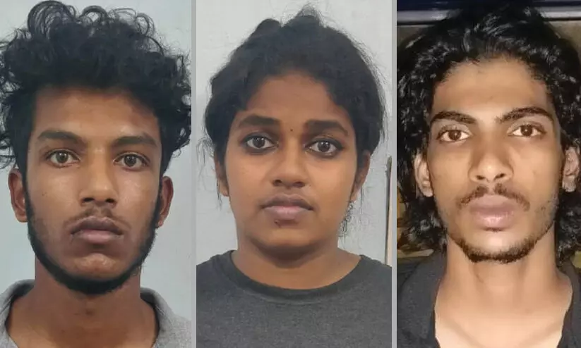 വൻ ലഹരി വേട്ട; യുവതിയും രണ്ടു യുവാക്കളും അറസ്റ്റിൽ വൻ ലഹരി വേട്ട; യുവതിയും രണ്ടു യുവാക്കളും അറസ്റ്റിൽ
