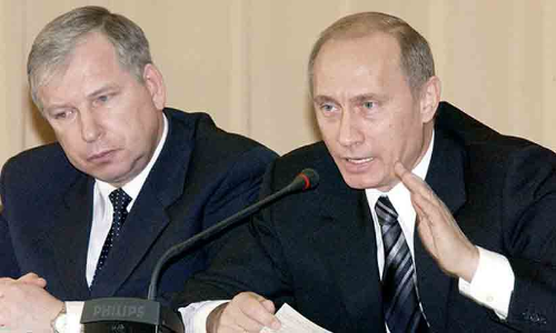 Viktor Cherkesov with Vladimir Putin