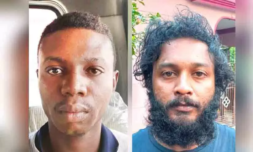എം.ഡി.എം.എയുമായി നൈജീരിയക്കാരൻ അടക്കം രണ്ടുപേർ പിടിയിൽ എം.ഡി.എം.എയുമായി നൈജീരിയക്കാരൻ അടക്കം രണ്ടുപേർ പിടിയിൽ