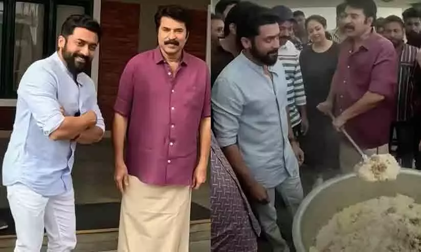 സിനിമ സ്റ്റൈലിൽ കാതൽ  ലൊക്കേഷനിൽ സൂര്യ; വിഡിയോയുമായി മമ്മൂട്ടി കമ്പനി