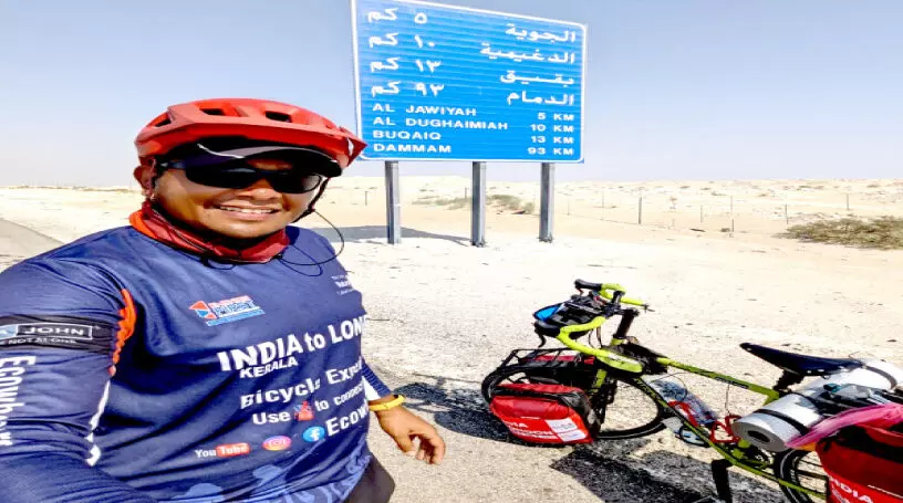 Faiz will ride cycle through Saudi to England