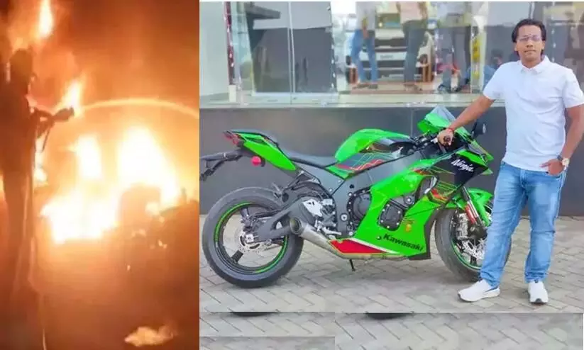 3 week-old Kawasaki Ninja ZX10R superbike worth over Rs. 20 lakh set on fire: FIR registered