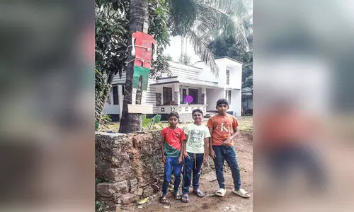 Cutout set by children goes viral on social media