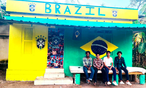 child fans make their home Brazil