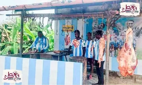 ഈ ഇറച്ചിക്കട കണ്ടാൽ അ​ർ​ജ​ന്റീ​ന​ൻ ആ​രാ​ധ​ക​ർക്ക്​ ആവേശമേറും...