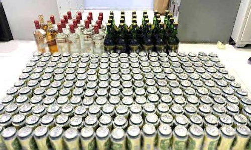 Caught with 33 bottles of liquor