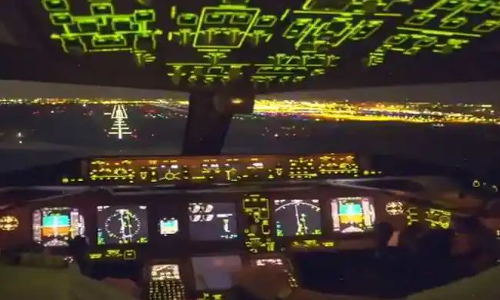 വിമാനത്തിന്‍റെ രാത്രി ലാൻഡിങ് flight night landing