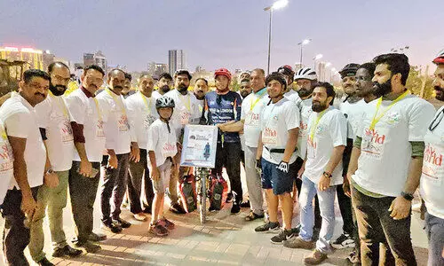 സൈക്കിൾ യാത്രികൻ ഫായിസ് അലിക്ക് ബി.കെ.എസ്.എഫ് സ്വീകരണം