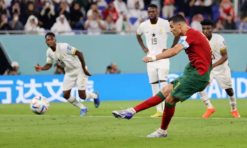 പറങ്കിപ്പടയെ വിറപ്പിച്ച് ഘാന കീഴടങ്ങി; പോർചുഗൽ വിജയം 3-2ന് പറങ്കിപ്പടയെ വിറപ്പിച്ച് ഘാന കീഴടങ്ങി; പോർചുഗൽ വിജയം 3-2ന്