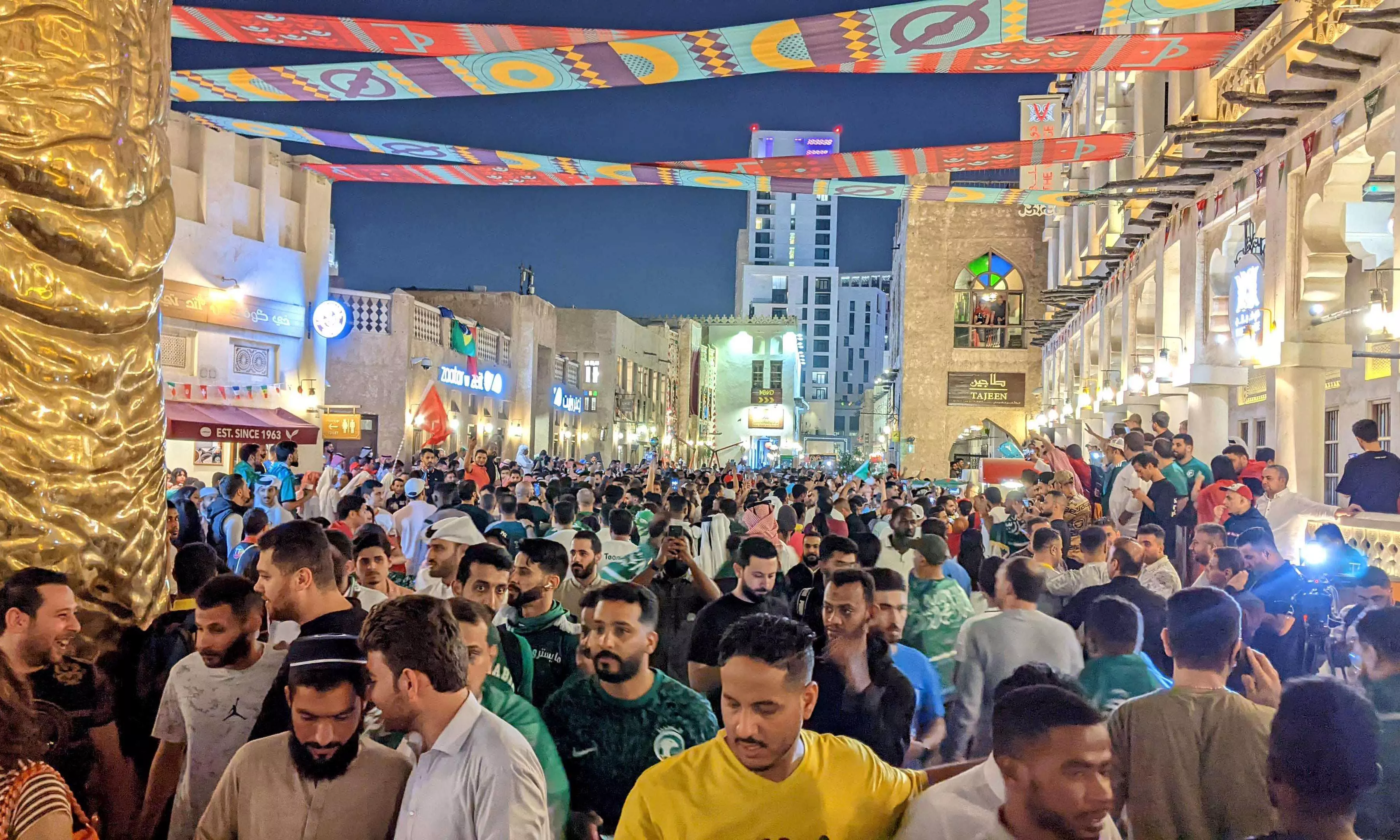 Qatar World Cup fans rush in Souq Waqif