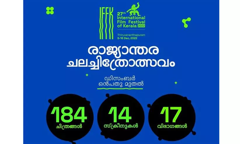രാജ്യാന്തര ചലച്ചിത്രമേള ഡിസംബർ ഒൻപതു മുതൽ; 184 ചിത്രങ്ങൾ, 14 സ്ക്രീനുകൾ, 17 വിഭാഗങ്ങൾ