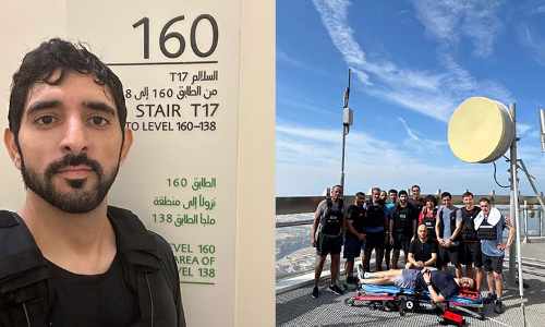 ബുർജ്​ ഖലീഫ നടന്നുകയറി ശൈഖ്​ ഹംദാൻ