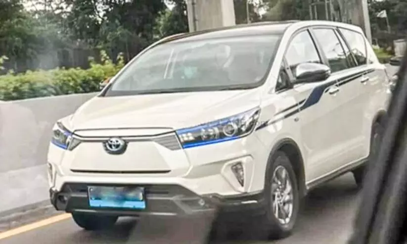 All electric Toyota Innova spied testing for first time: Next big thing from Toyota?