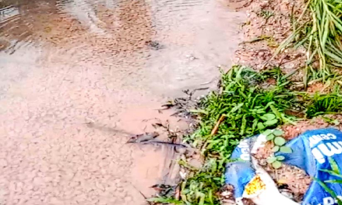 ജലവിതരണ പൈപ്പ് പൊട്ടി; രണ്ടുദിവസം മുമ്പ് ടാർ ചെയ്ത പൂവറ്റൂർ–പുത്തൂർ റോഡ് തകർന്നു