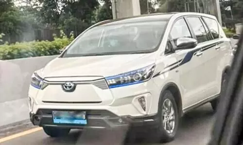All electric Toyota Innova spied testing for first time: Next big thing from Toyota?