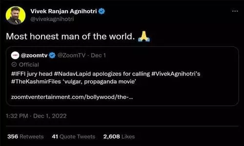 ദി കശ്മീർ ഫയൽസ് ബ്രില്യന്റ് സിനിമ എന്ന് ഇസ്രായേൽ സംവിധായകൻ പറഞ്ഞോ?