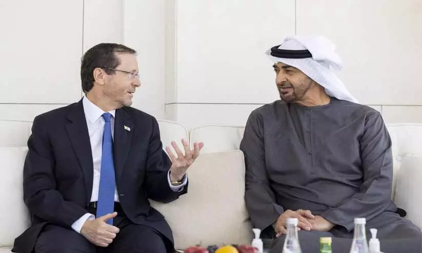 ശൈഖ്​ മുഹമ്മദ്​ ബിൻ സായിദ്​ ഇസ്രായേൽ പ്രസിഡന്‍റുമായി കൂടിക്കാഴ്ച നടത്തി