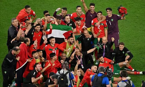 ചരിത്ര ജയത്തിനു പിന്നാലെ ഫലസ്തീന് ഐക്യദാർഢ്യവുമായി മൊറോക്കോ താരങ്ങൾ