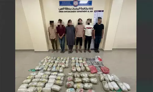 അബൂദബിയിൽ 107 കിലോ മയക്കുമരുന്നുമായി ആറ്​ പേർ അറസ്റ്റിൽ